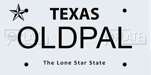 OLDPAL Texas License Plate