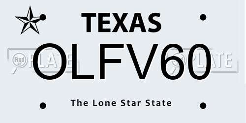 OLFV60 Texas License Plate