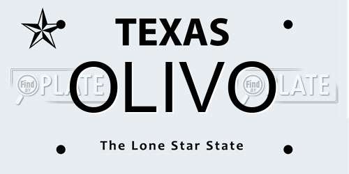 OLIVO Texas License Plate