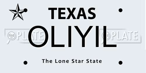 OLIYIL Texas License Plate