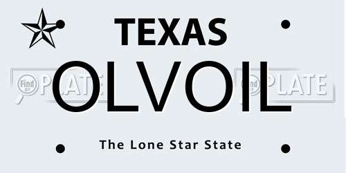 OLVOIL Texas License Plate