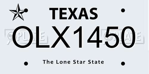 OLX1450 Texas License Plate
