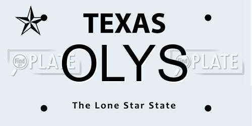 OLYS Texas License Plate