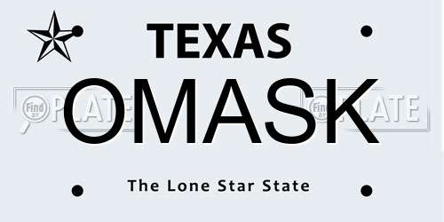 OMASK Texas License Plate