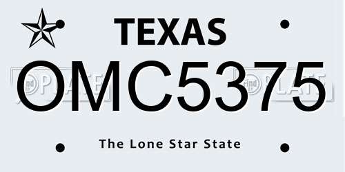 OMC5375 Texas License Plate