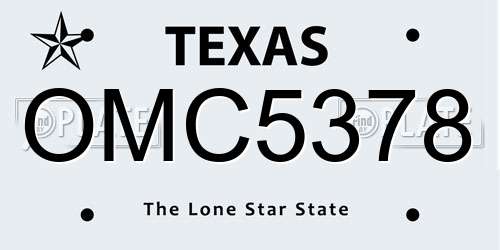OMC5378 Texas License Plate