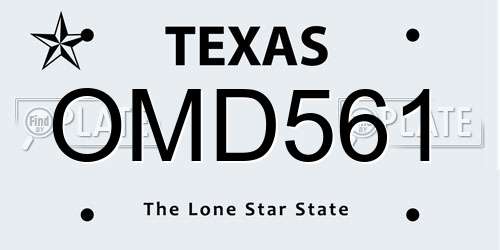 OMD561 Texas License Plate