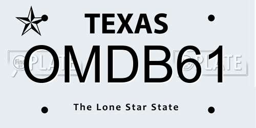 OMDB61 Texas License Plate