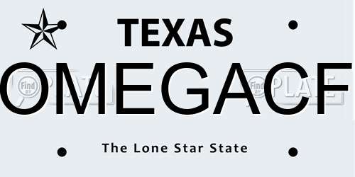 OMEGACF Texas License Plate