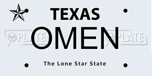 OMEN Texas License Plate