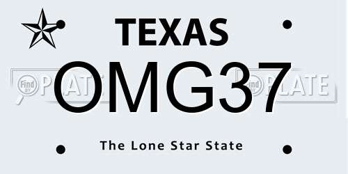 OMG37 Texas License Plate