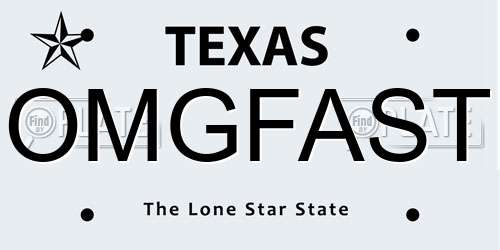 OMGFAST Texas License Plate