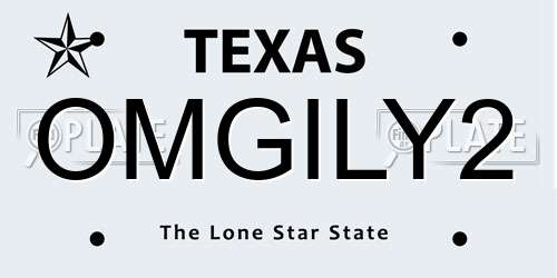 OMGILY2 Texas License Plate
