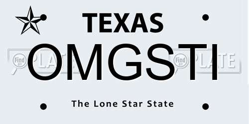 OMGSTI Texas License Plate