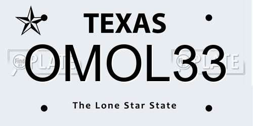 OMOL33 Texas License Plate