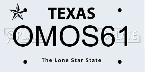 OMOS61 Texas License Plate