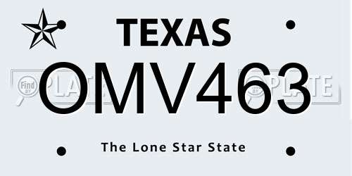 OMV463 Texas License Plate