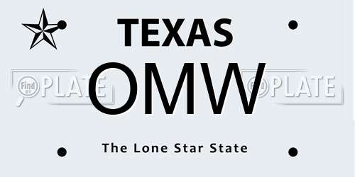 OMW Texas License Plate