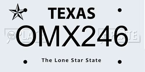 OMX246 Texas License Plate