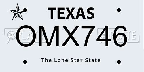 OMX746 Texas License Plate