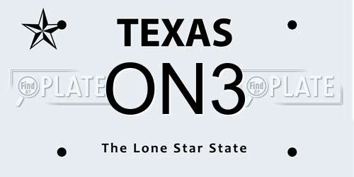 ON3 Texas License Plate