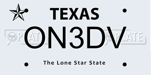 ON3DV Texas License Plate