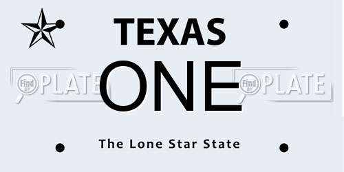 ONE Texas License Plate