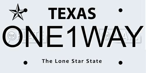 ONE1WAY Texas License Plate