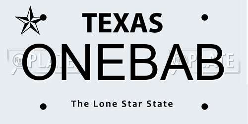 ONEBAB Texas License Plate