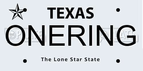 ONERING Texas License Plate