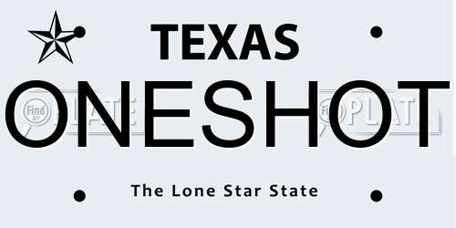 ONESHOT Texas License Plate