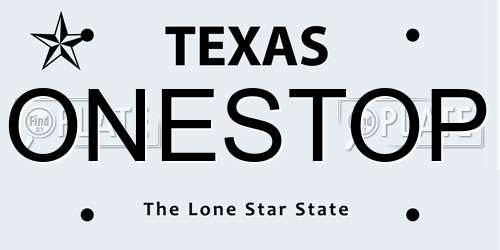 ONESTOP Texas License Plate