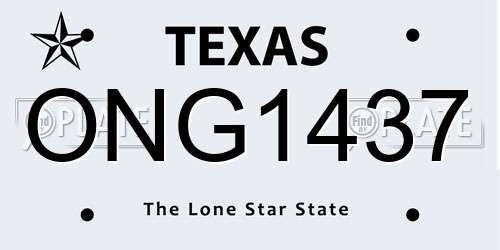 ONG1437 Texas License Plate