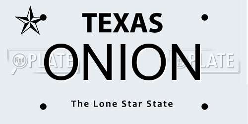 ONION Texas License Plate