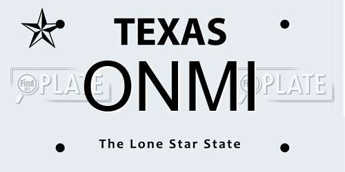 ONMI Texas License Plate