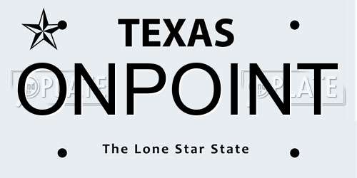 ONPOINT Texas License Plate