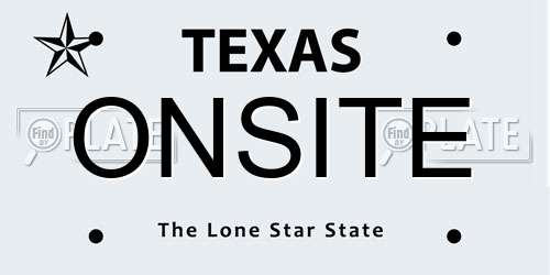 ONSITE Texas License Plate
