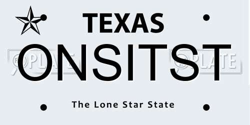 ONSITST Texas License Plate