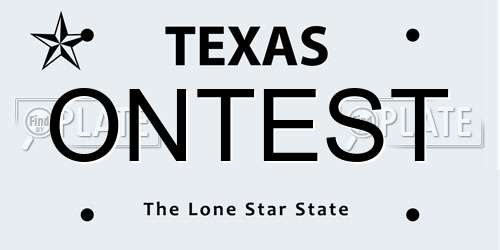 ONTEST Texas License Plate