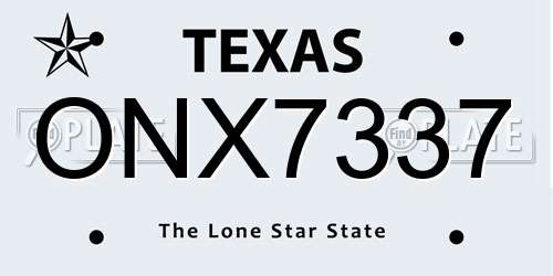 ONX7337 Texas License Plate