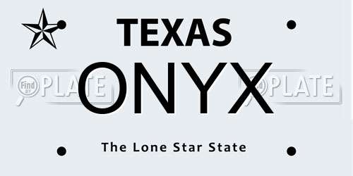 ONYX Texas License Plate