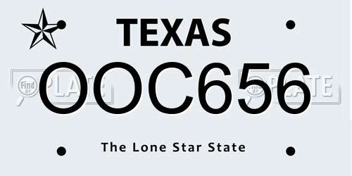 OOC656 Texas License Plate