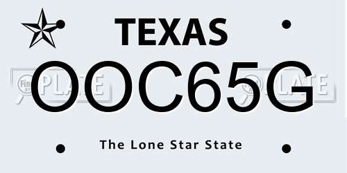 OOC65G Texas License Plate