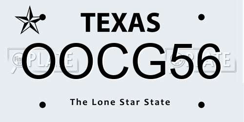 OOCG56 Texas License Plate