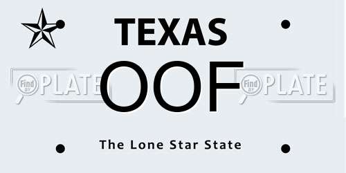 OOF Texas License Plate