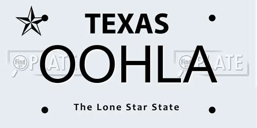OOHLA Texas License Plate