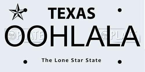 OOHLALA Texas License Plate
