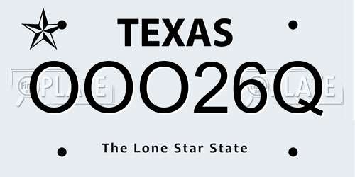 OOO26Q Texas License Plate
