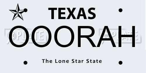 OOORAH Texas License Plate