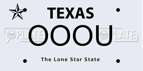 OOOU Texas License Plate